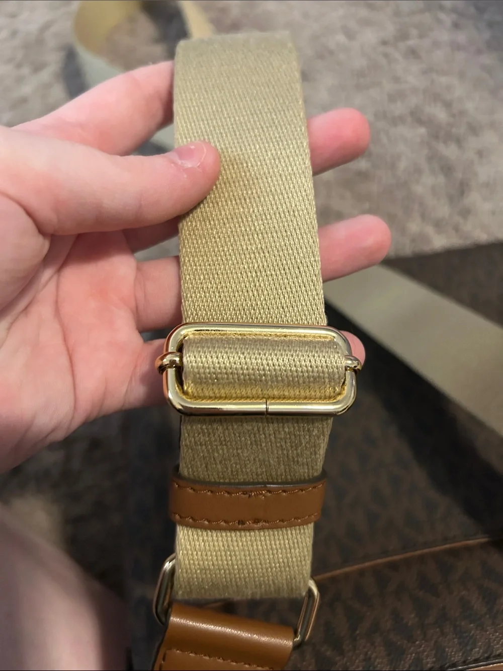 Michael Kors Brown/Beige Signature Crossbody
